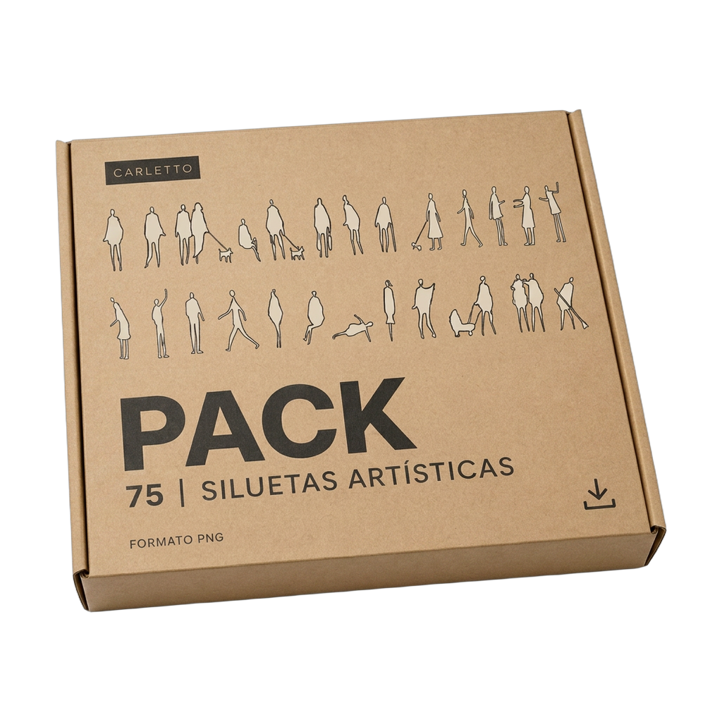 Pack Carletto · 75 siluetas artísticas en formato PNG